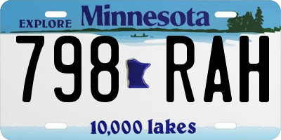 MN license plate 798RAH