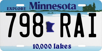 MN license plate 798RAI