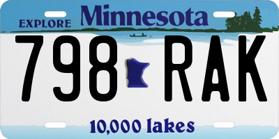 MN license plate 798RAK