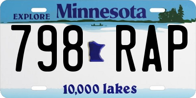 MN license plate 798RAP