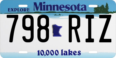MN license plate 798RIZ