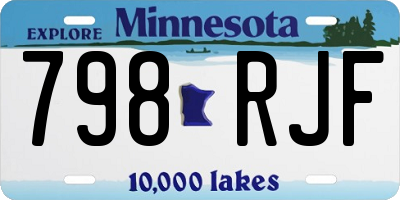 MN license plate 798RJF
