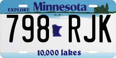 MN license plate 798RJK