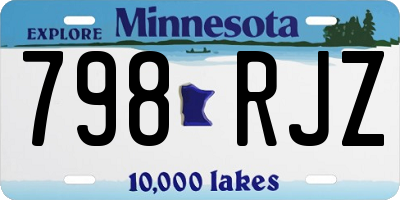 MN license plate 798RJZ