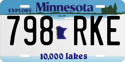 MN license plate 798RKE