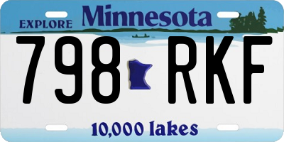 MN license plate 798RKF