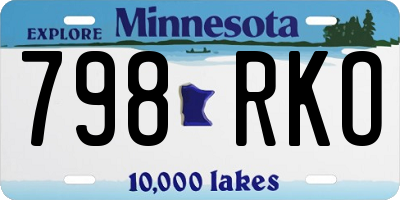 MN license plate 798RKO
