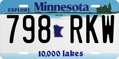 MN license plate 798RKW