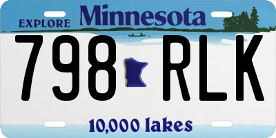 MN license plate 798RLK