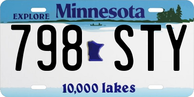 MN license plate 798STY