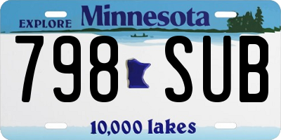 MN license plate 798SUB