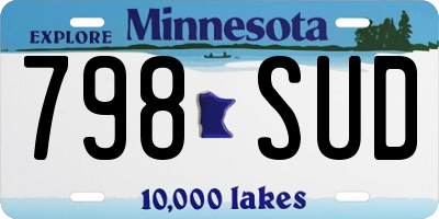 MN license plate 798SUD