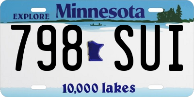 MN license plate 798SUI