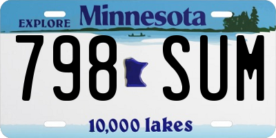 MN license plate 798SUM