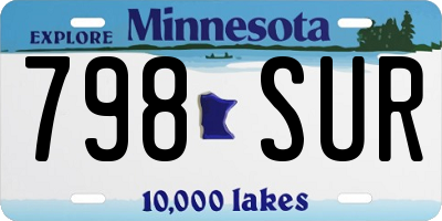 MN license plate 798SUR
