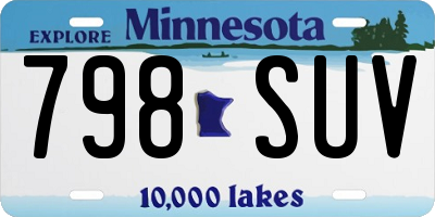 MN license plate 798SUV
