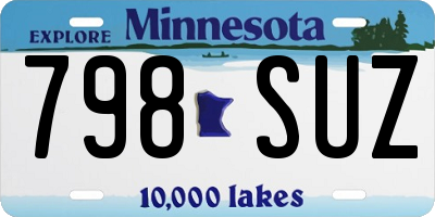 MN license plate 798SUZ