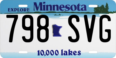 MN license plate 798SVG