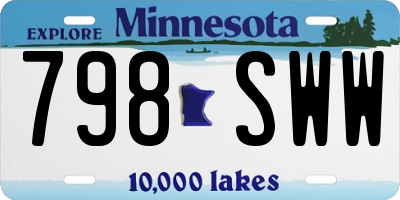MN license plate 798SWW