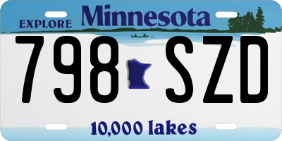 MN license plate 798SZD