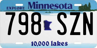 MN license plate 798SZN