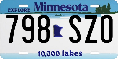 MN license plate 798SZO
