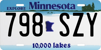 MN license plate 798SZY