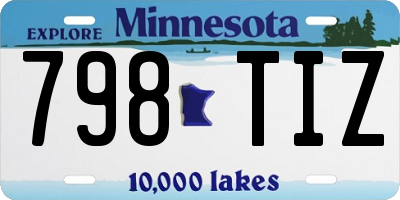 MN license plate 798TIZ