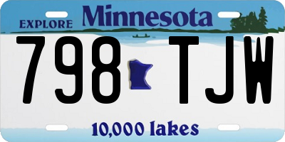 MN license plate 798TJW