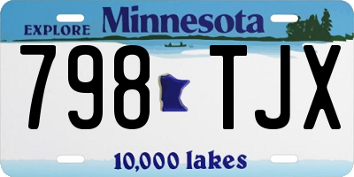 MN license plate 798TJX