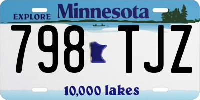MN license plate 798TJZ