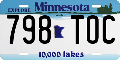 MN license plate 798TOC