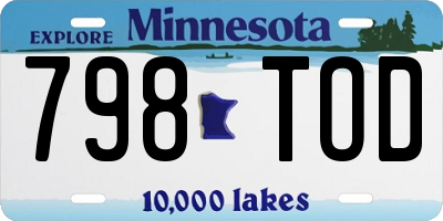 MN license plate 798TOD