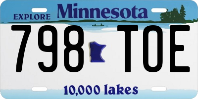 MN license plate 798TOE