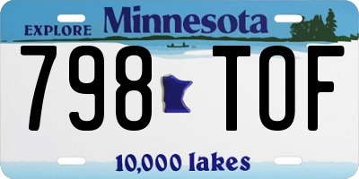 MN license plate 798TOF
