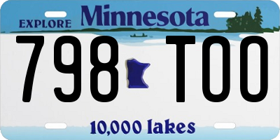 MN license plate 798TOO