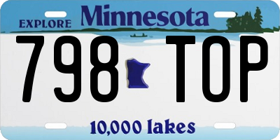 MN license plate 798TOP