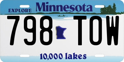 MN license plate 798TOW