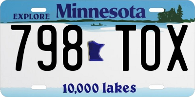 MN license plate 798TOX