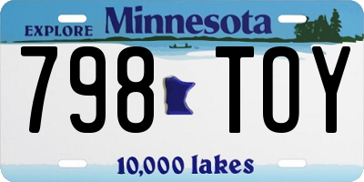 MN license plate 798TOY