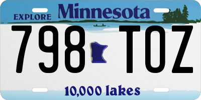 MN license plate 798TOZ