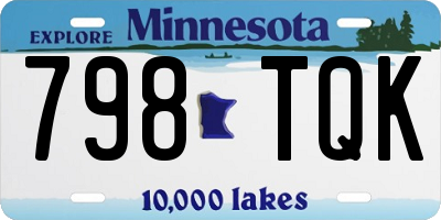 MN license plate 798TQK