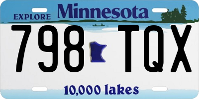 MN license plate 798TQX