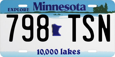 MN license plate 798TSN