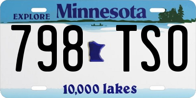 MN license plate 798TSO