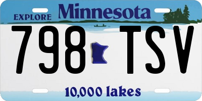 MN license plate 798TSV