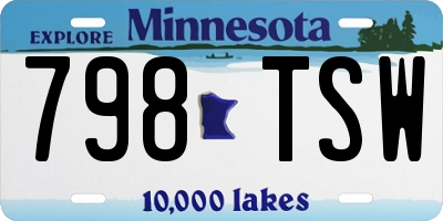 MN license plate 798TSW