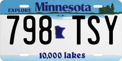 MN license plate 798TSY