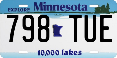 MN license plate 798TUE
