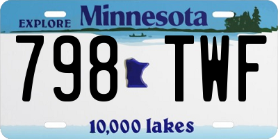 MN license plate 798TWF